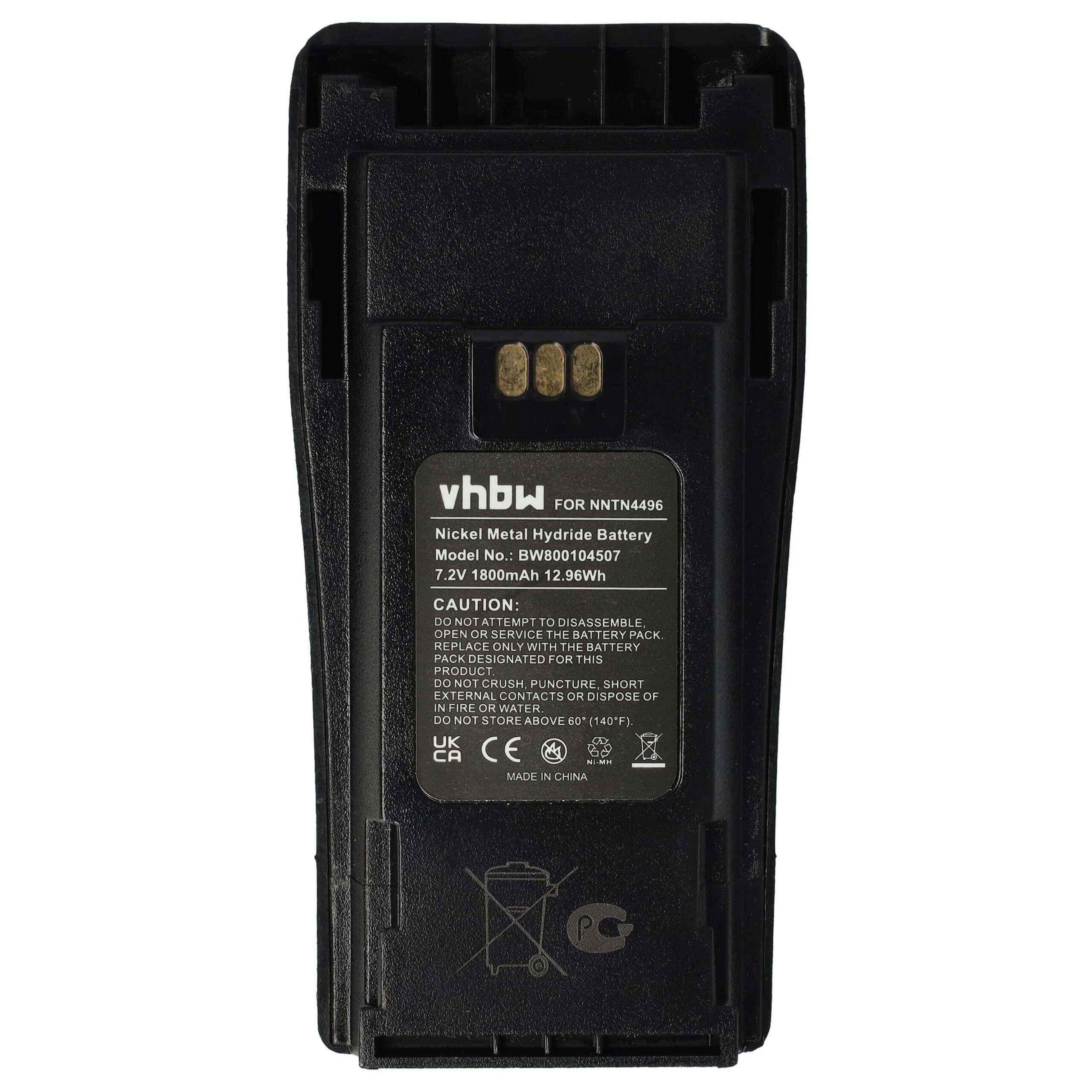 Bateria vhbw para Motorola CP040, CP200d, DP1400 - 1800 mAh 7.2 V NiMH - Image 3