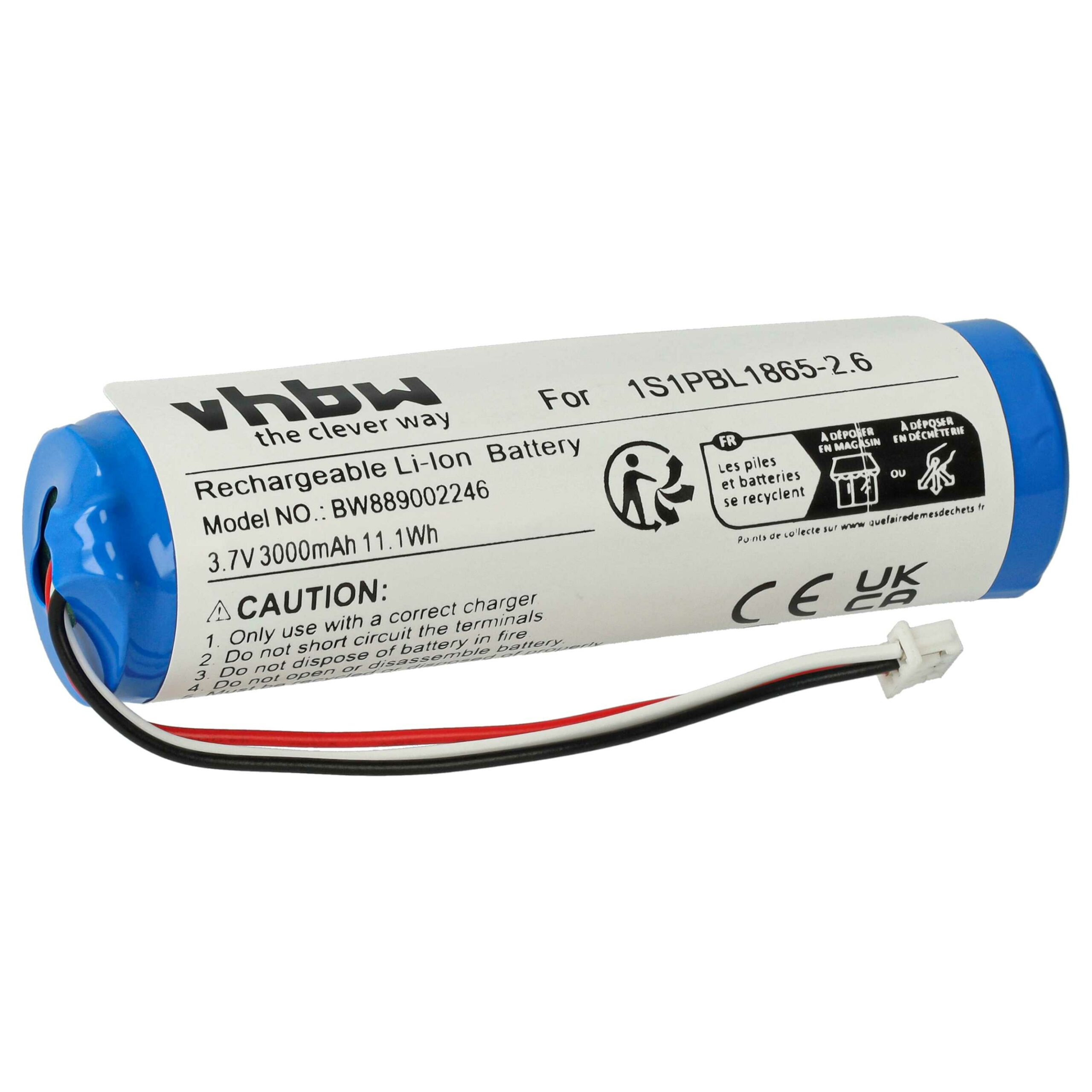 Bateria de substituição vhbw para Monitor de Bebé Philips 1S1PBL1865-2.6 - 3000 mAh 3.7 V Li-Ion