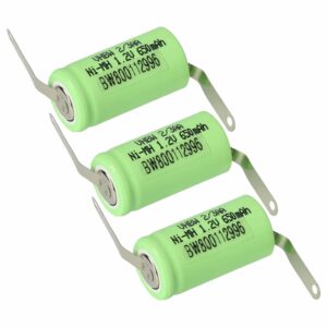 Bateria vhbw 2/3AA NiMH 650 mAh 1.2V para Modelos RC - Pack 3 Unidades