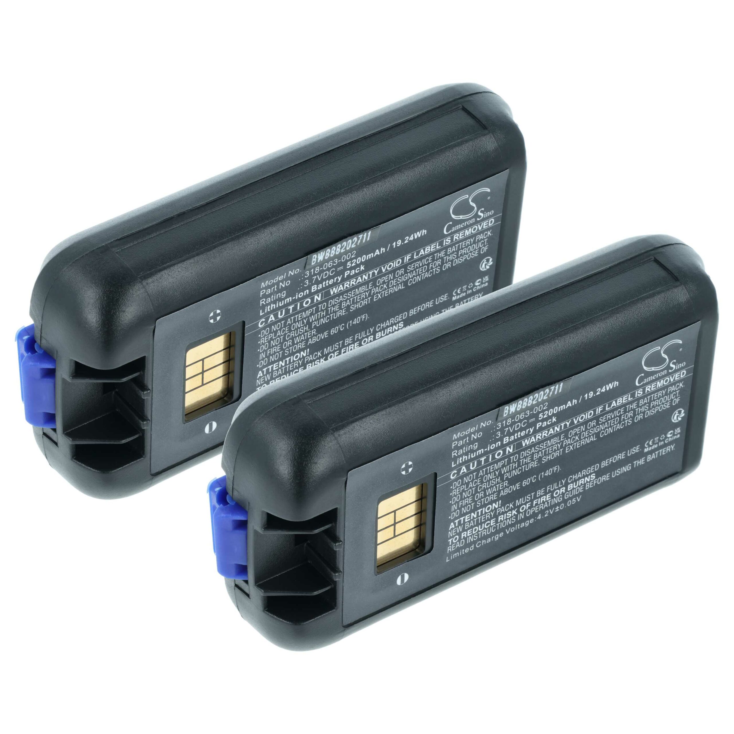 Bateria vhbw 2x para Honeywell Dolphin - 5200mAh, 3.7V, Li-Ion