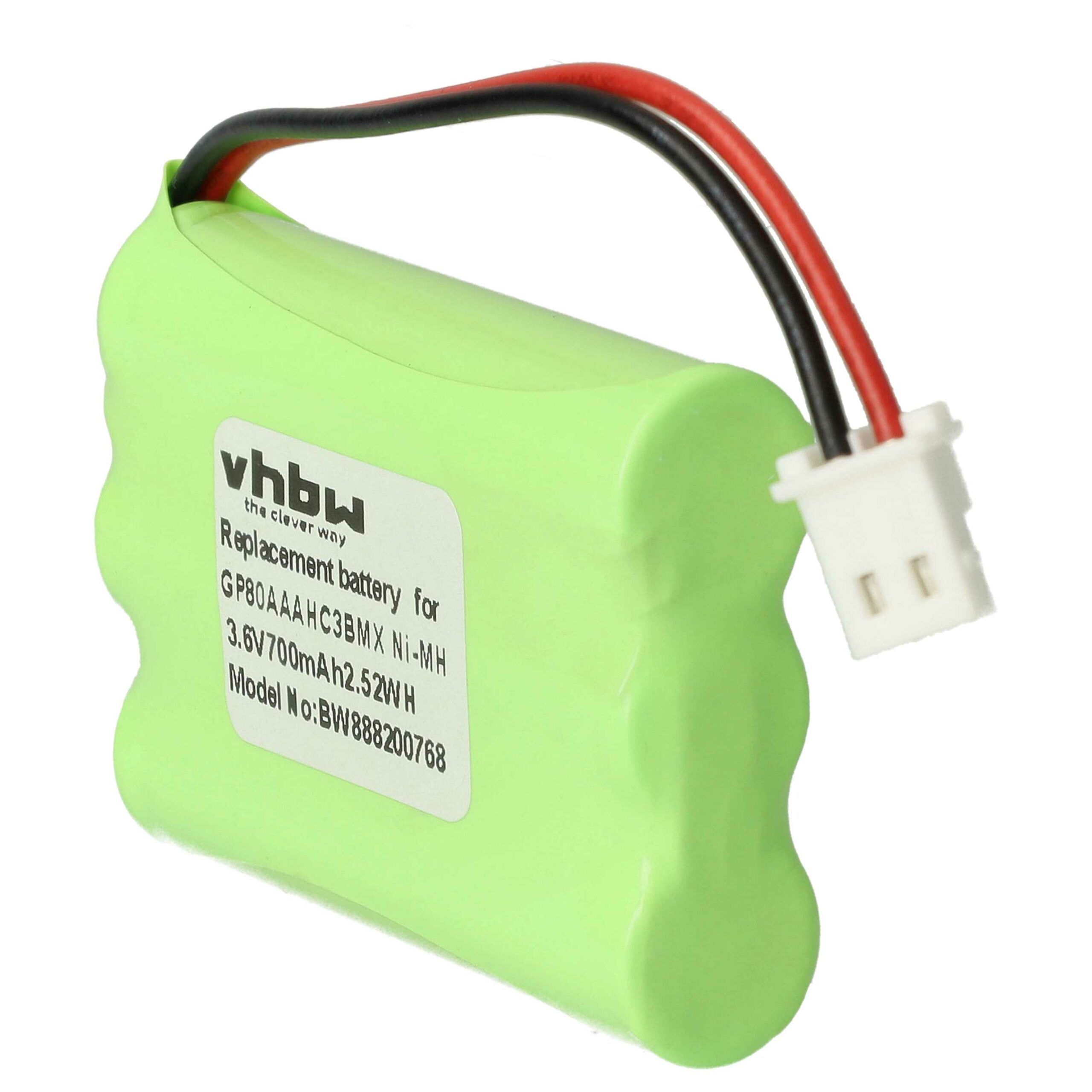 Bateria vhbw para Monitores de Bebé Motorola, Fisher-Price, V-Tech - 700 mAh 3.6V NiMH