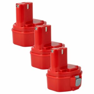 3x Bateria compatível Makita 1434, 1422, 1422 192600-1, 1433, 1420 - 1500 mAh, 14.4 V, NiMH