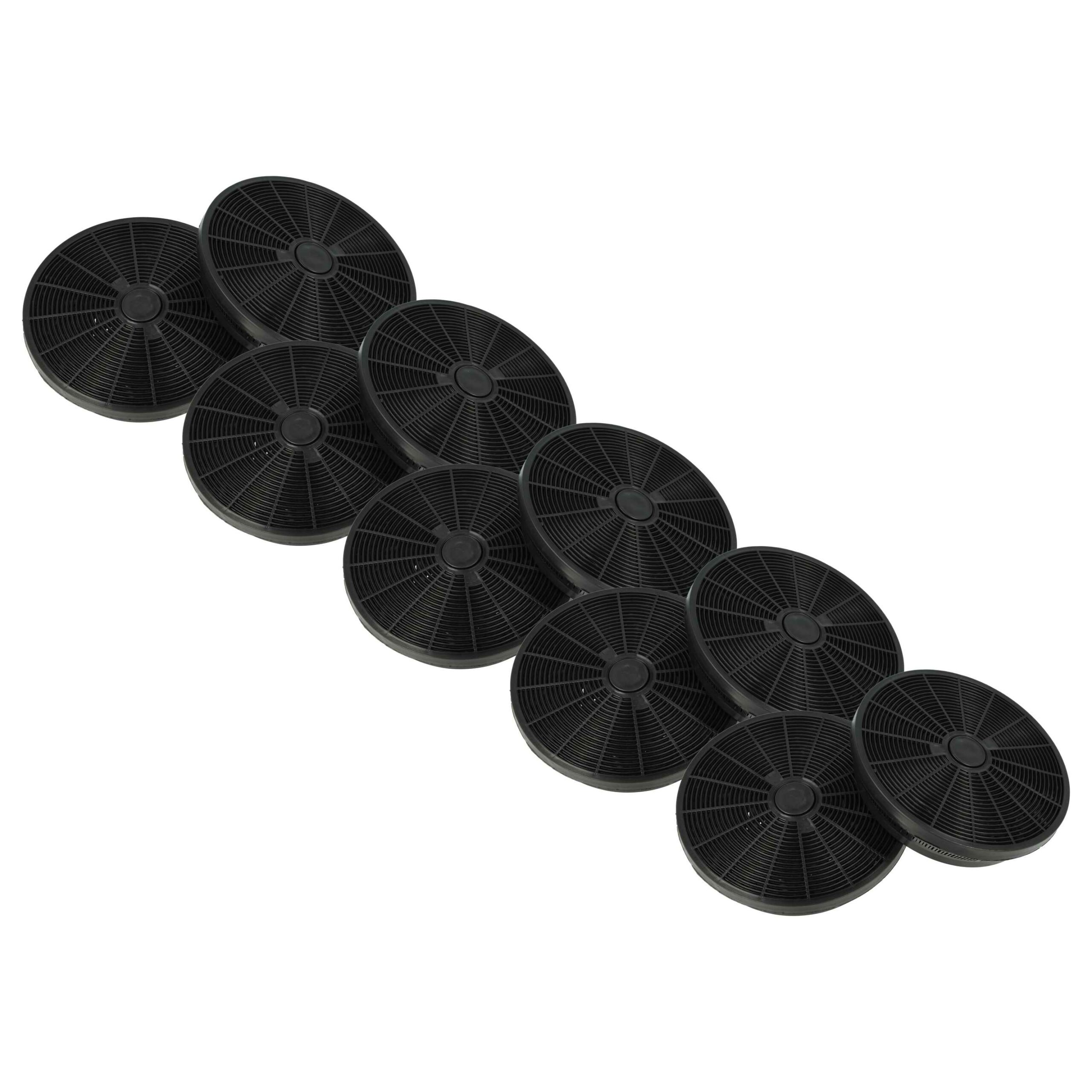 Pack de 10 Filtros de Carvão Ativado vhbw para Candy e Compatíveis