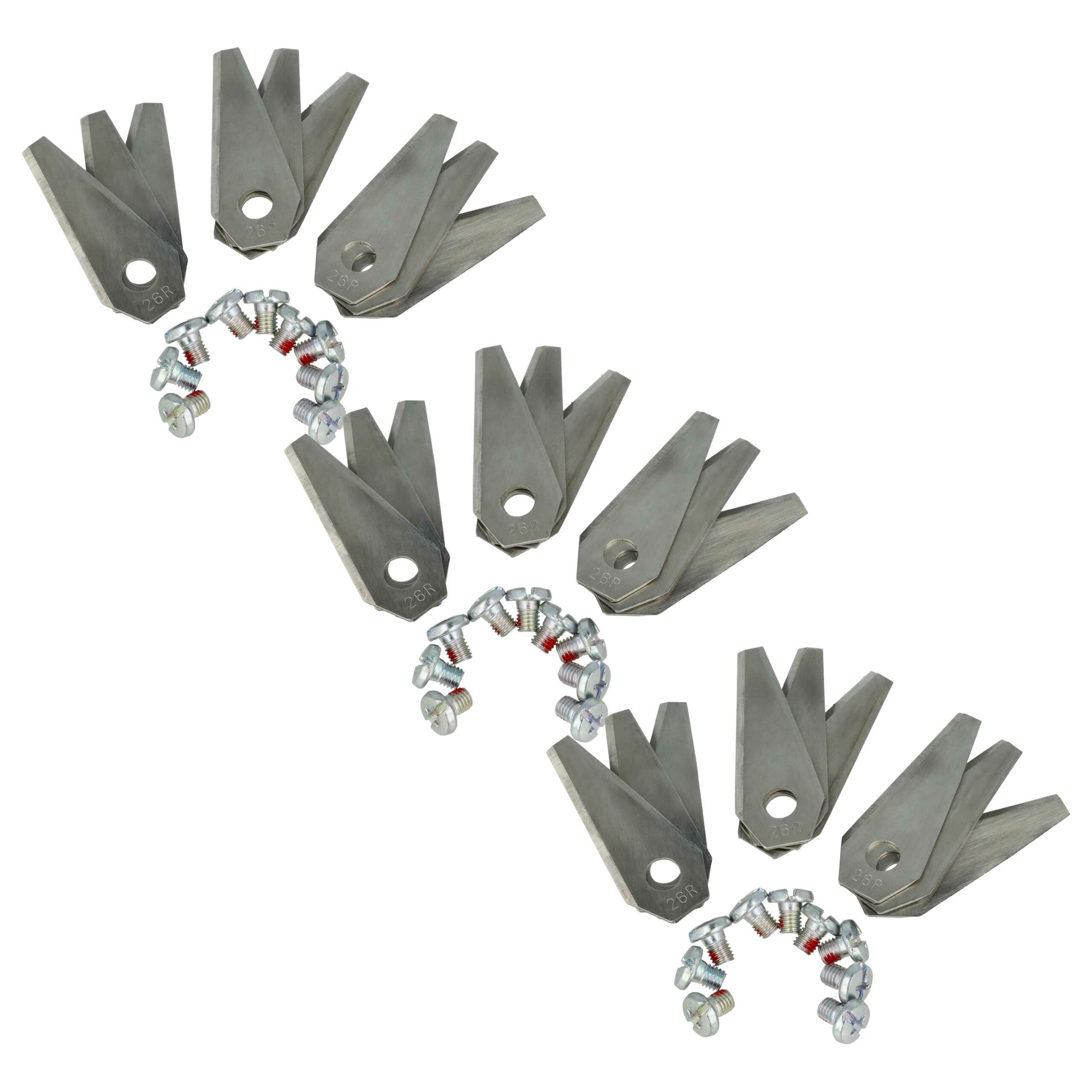 27x Lâminas de Substituição para Cortador de Relva Robótico Bosch F 016 104 255, F 016 800 321 - Aço, Prata