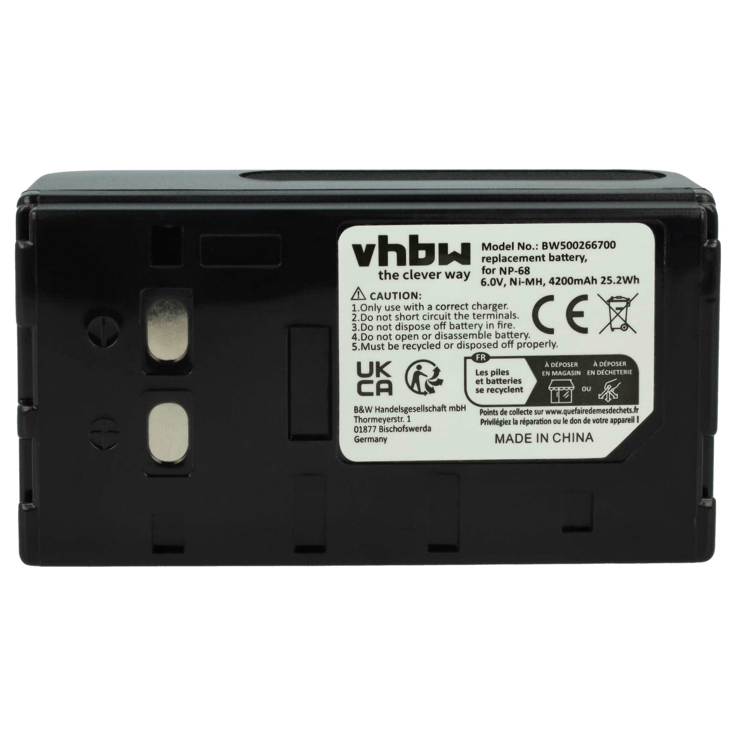Bateria compatível JVC BN-V65U, BN-V22U, BN-V25U, BN-V50U - 4200mAh, 6V, NiMH - Image 3