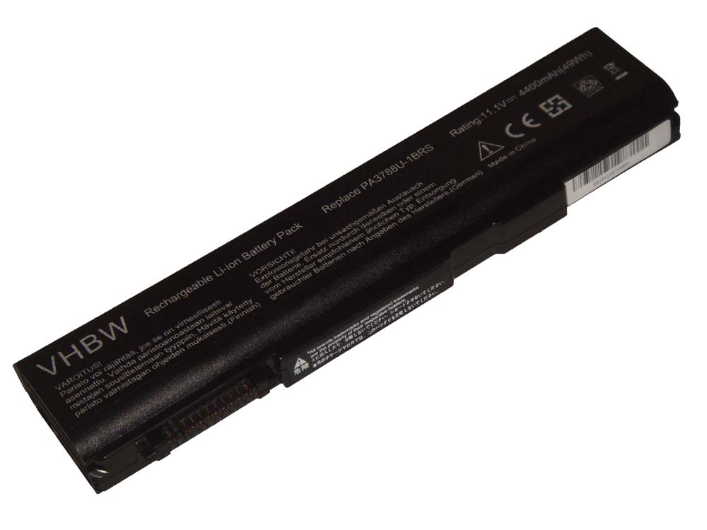 Bateria para Notebook Toshiba PABAS223, PA3788, PA3788U-1BRS - 4400 mAh 10.8 V Li-Ion vhbw