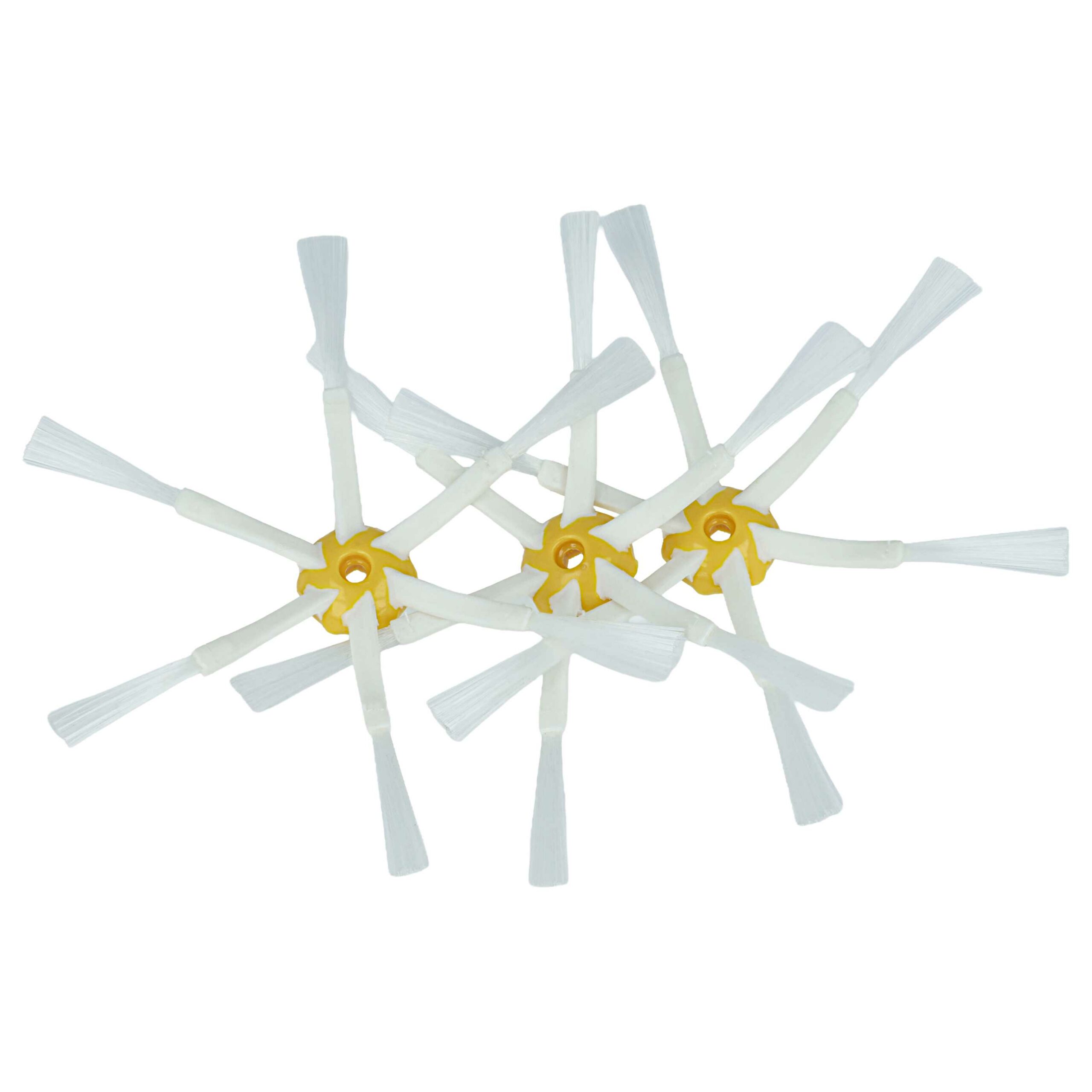 Escova lateral para iRobot Roomba 616, 621, 651, 765 - Kit com 6 escovas de 6 braços, branco e amarelo - Image 2