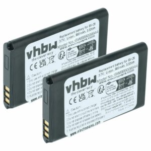 Bateria vhbw 2x compatível com Alcatel RTR001F01, 10000058 - 900 mAh 3.7 V Li-Ion