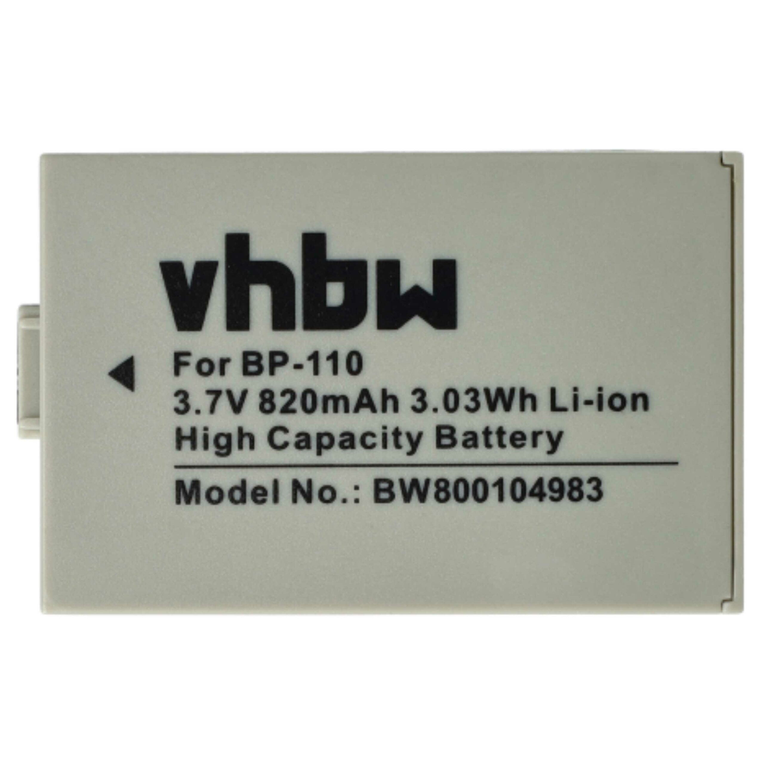 Bateria vhbw 3x para Canon BP-110 - 800 mAh 3.7 V Li-Ion - Image 3