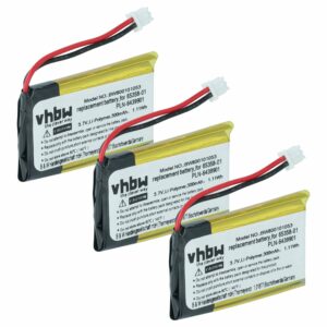 Bateria vhbw 3x para Auriculares Plantronics/Avaya - 300 mAh 3.7V Li-polímero