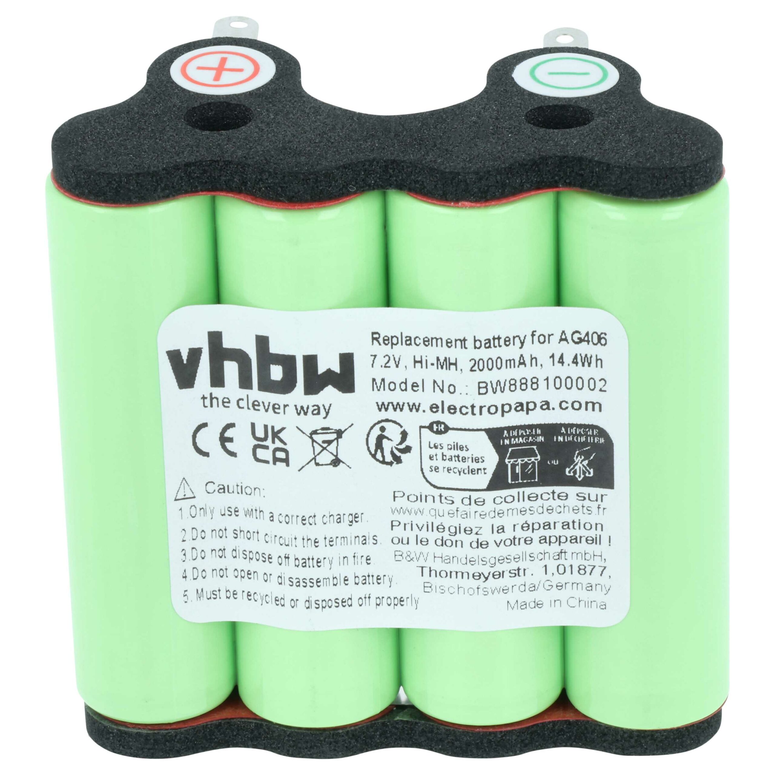 Bateria vhbw 7.2V 2000mAh NiMH para AEG Electrolux (90016553200, 90005510600, 90016584800) - Image 3
