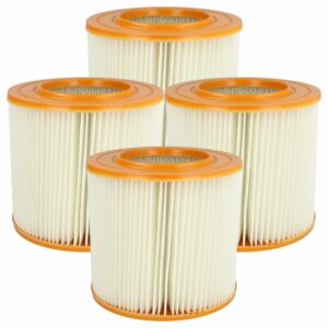 4x Filtro Plissado de Substituição vhbw para Aspirador Allaway 210813, 10819, 2577, 10813, Laranja/Branco