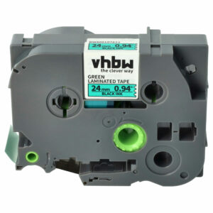 Fita de Etiquetas compatível com Brother TZ-751, TZE-751 - 24 mm Preto sobre Verde