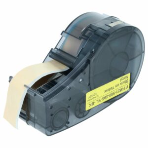 Fita de Etiquetas compatível com Brady M21-500-595-YL - 12,7 mm Preto em Amarelo, Vinil