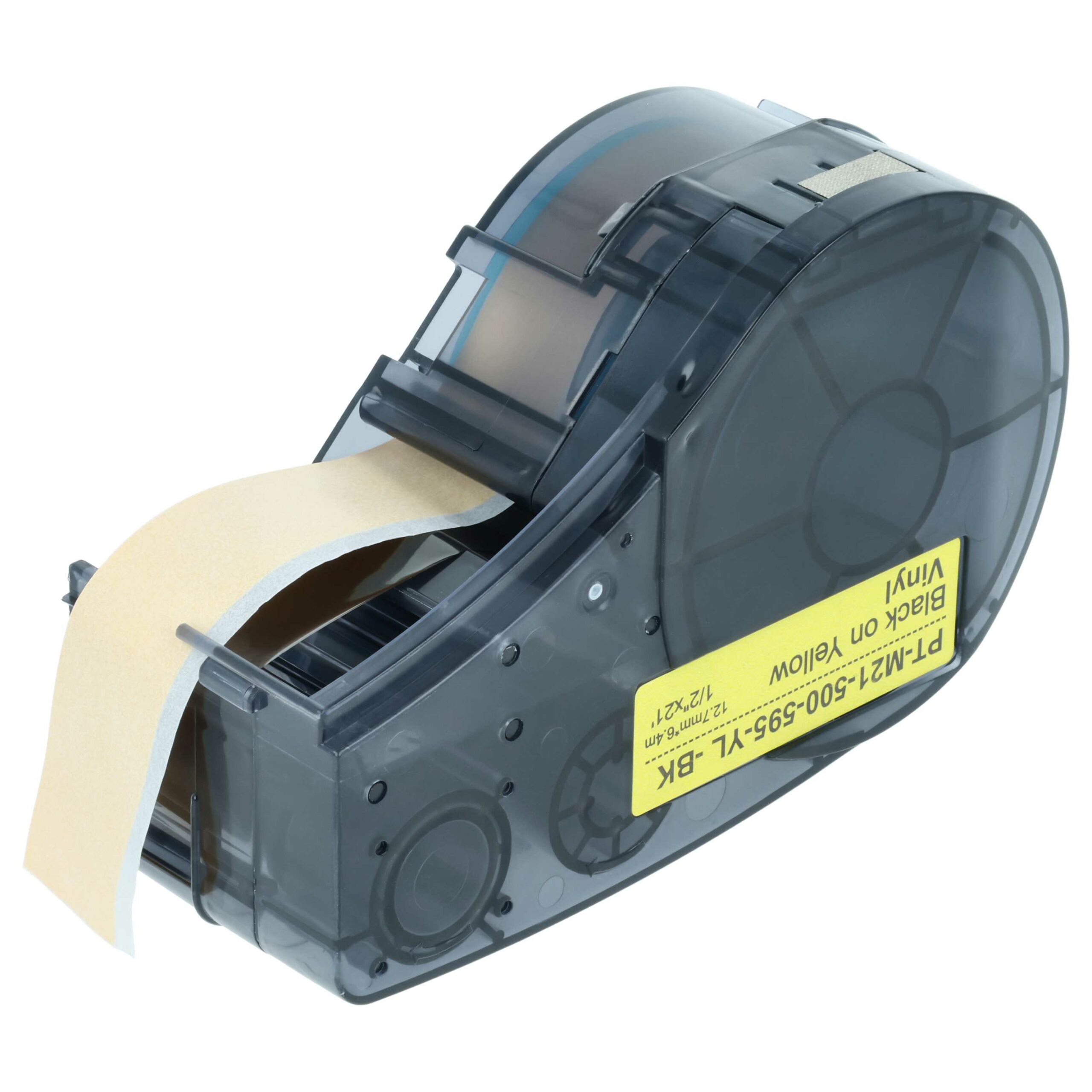 Fita de Etiquetas compatível com Brady M21-500-595-YL - 12,7 mm Preto em Amarelo, Vinil