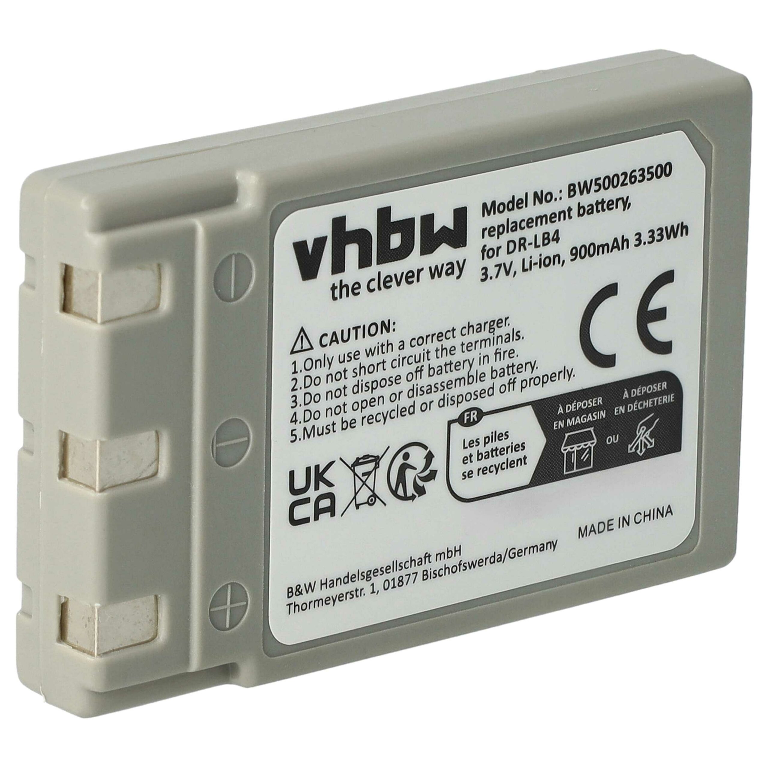Bateria vhbw para Câmaras Concord 431-XXX - 750mAh, 3.7V, Li-Ion