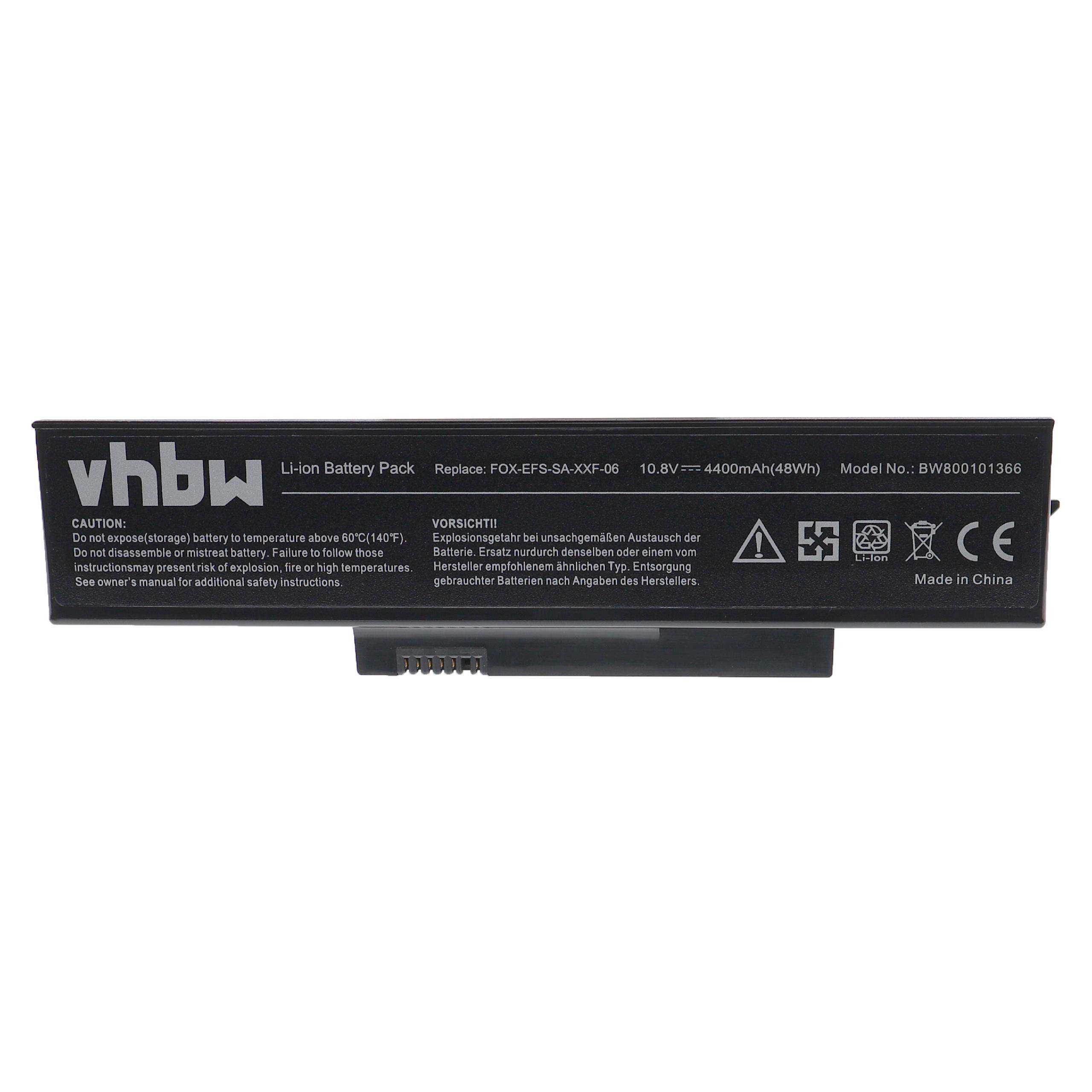 Bateria vhbw para Fujitsu-Siemens FOX-EFS-SA-XXF-06, FOX-EFS-SA-XXF-04 - 4400 mAh 10.8 V Li-Ion