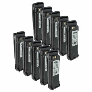 Bateria vhbw 10x para Motorola NNTN4066, PMNN4065, NNTN4077, NNTN4103 - 1800 mAh 7.4 V Li-Ion com Clip