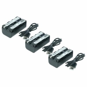 Bateria vhbw 2000mAh 7.4V Li-Ion para Sony NP-F950, NP-F930, NP-F550 e compatíveis (Pack 3x)