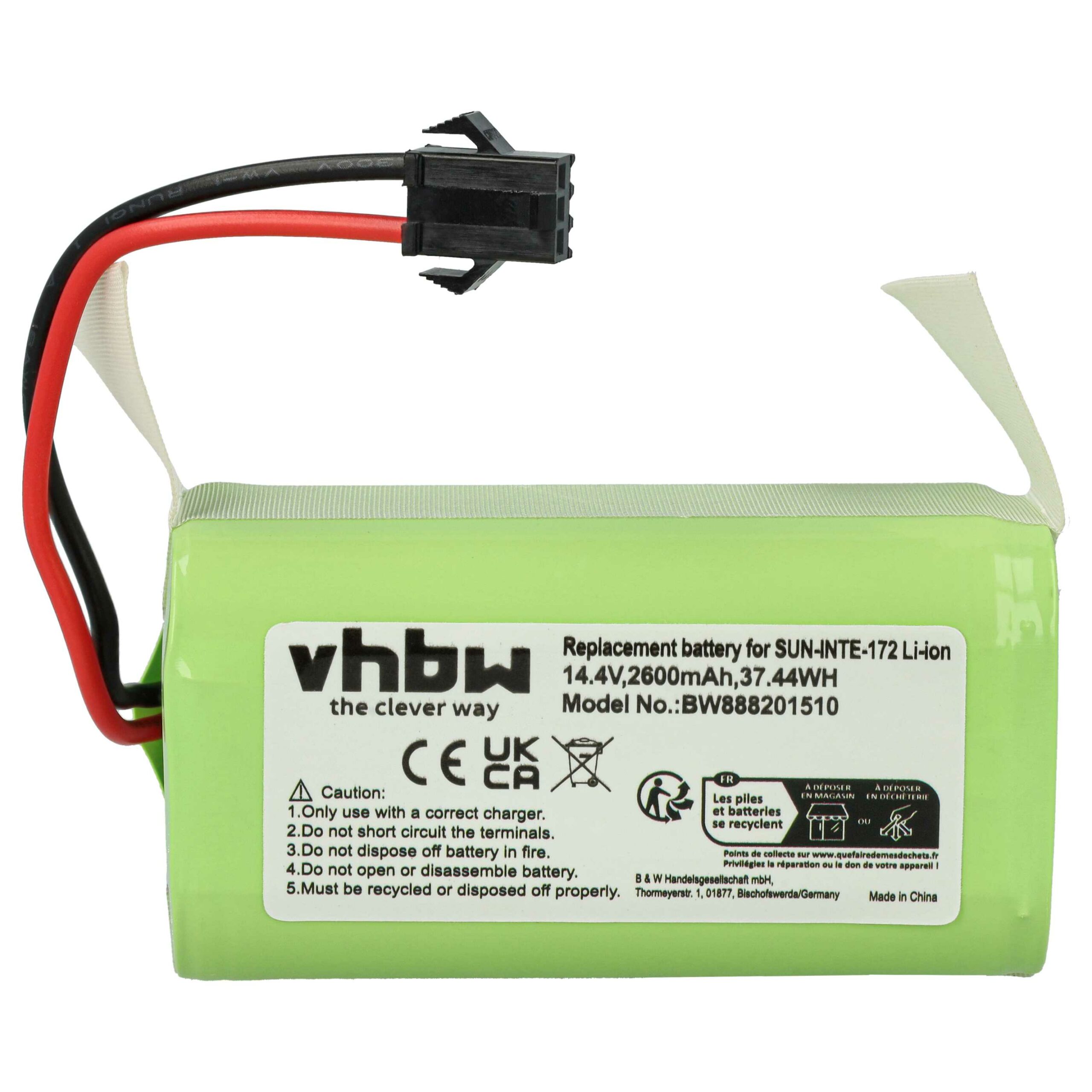 Bateria vhbw compatível com Tesvor SUN-INTE-172 - 2600mAh, 14.4V, Li-Ion - Image 3