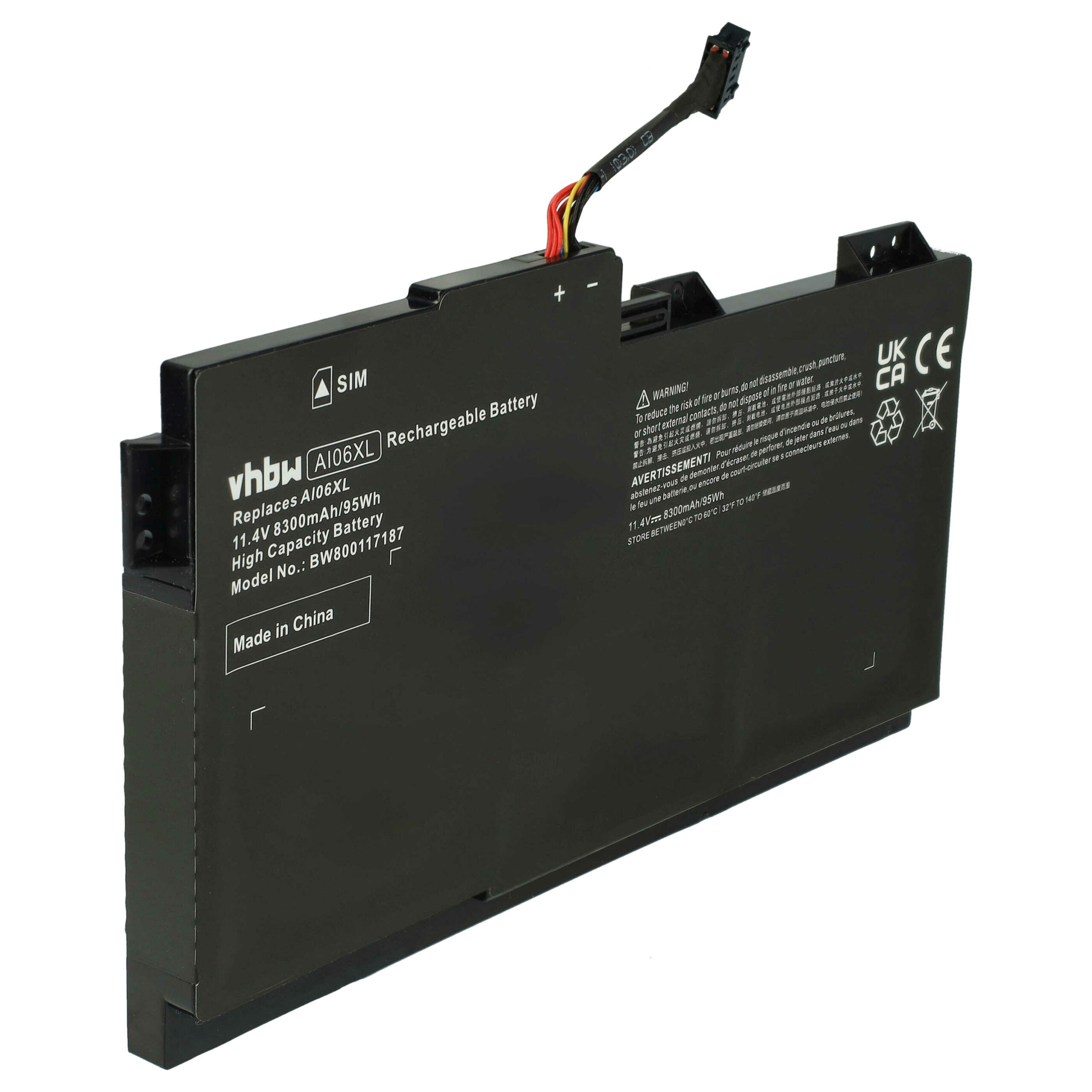 Bateria vhbw para Portátil HP - Substitui HSTNN-C86C, AI06XL - 8300 mAh 11.4 V Li-polymer - Image 3