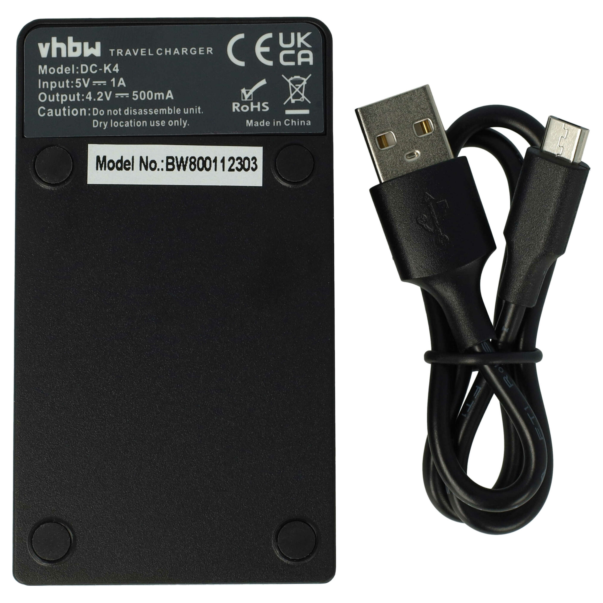 Carregador USB-C com Cabo para Bateria Olympus LI-10C - vhbw 0,5 A - Image 2