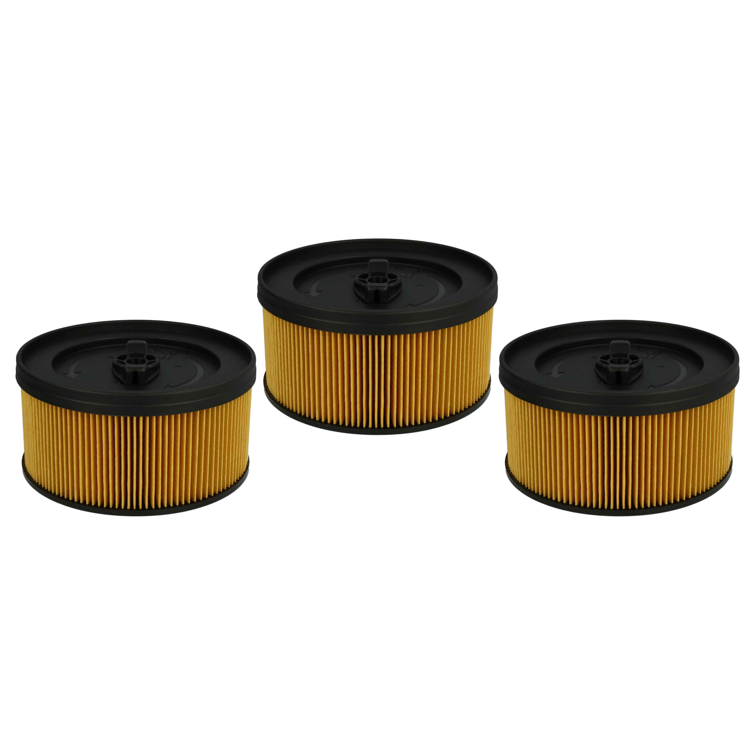 Pack 3x Filtro de Cartucho vhbw para Aspirador Kärcher 6.414-960.0, Preto/Amarelo