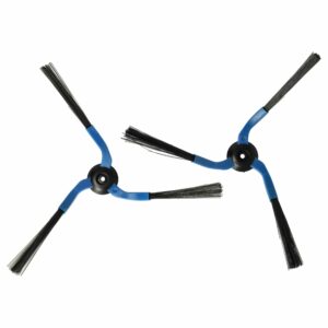 2x Escovas Laterais para Aspirador Robot Samsung SR87xx - 3 Braços, Preto e Azul