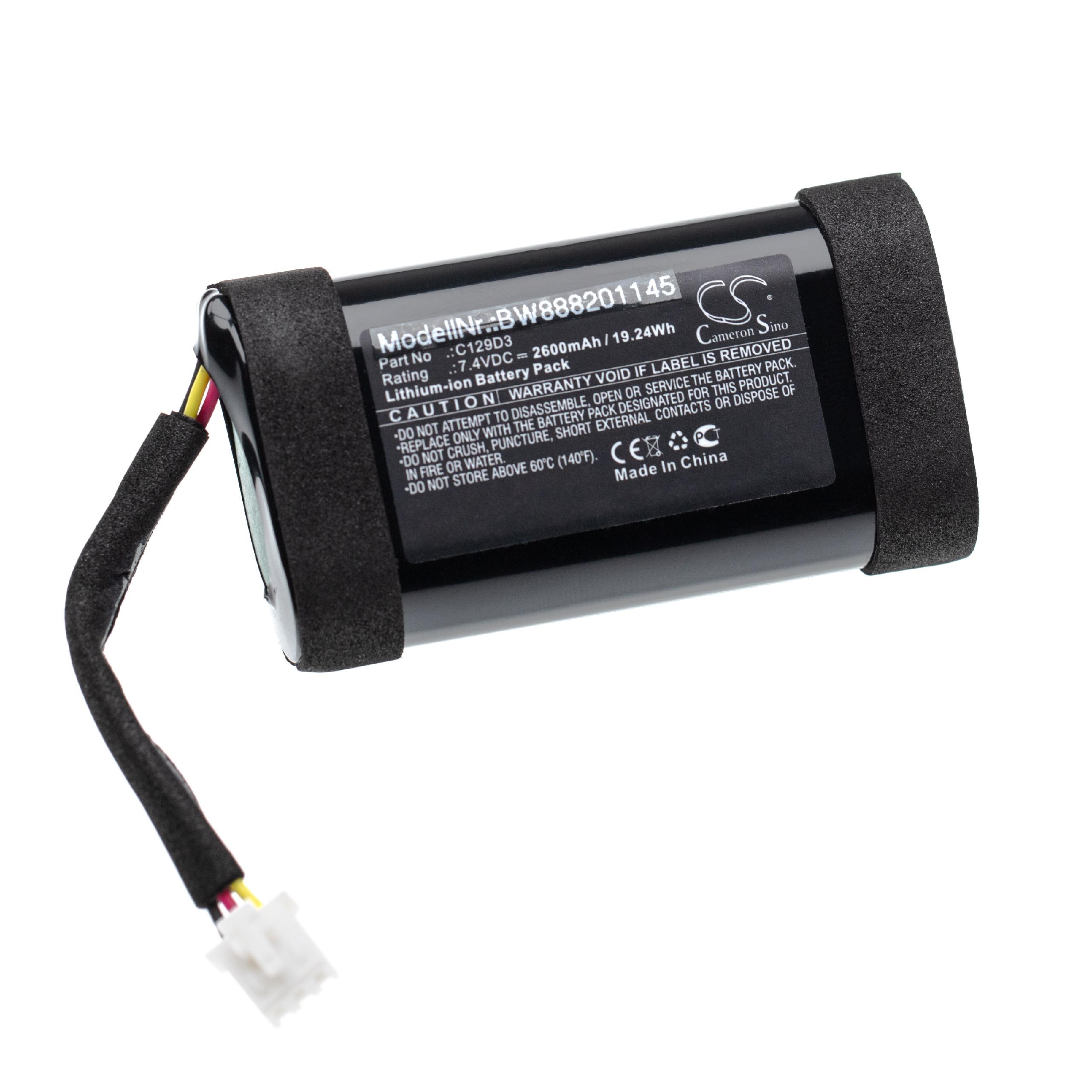Bateria de substituição vhbw para Bang & Olufsen BeoPlay A1 - Li-Ion 2600 mAh