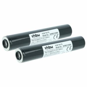 Bateria vhbw 2x para Lanterna Pelican Streamlight 75175, 75375 - 1800 mAh 3.6 V NiMH