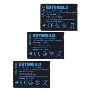 3x Bateria de Substituição para Leica BP-DC7, BP-DC7E - 890mAh, 3.6V, Li-Ion EXTENSILO