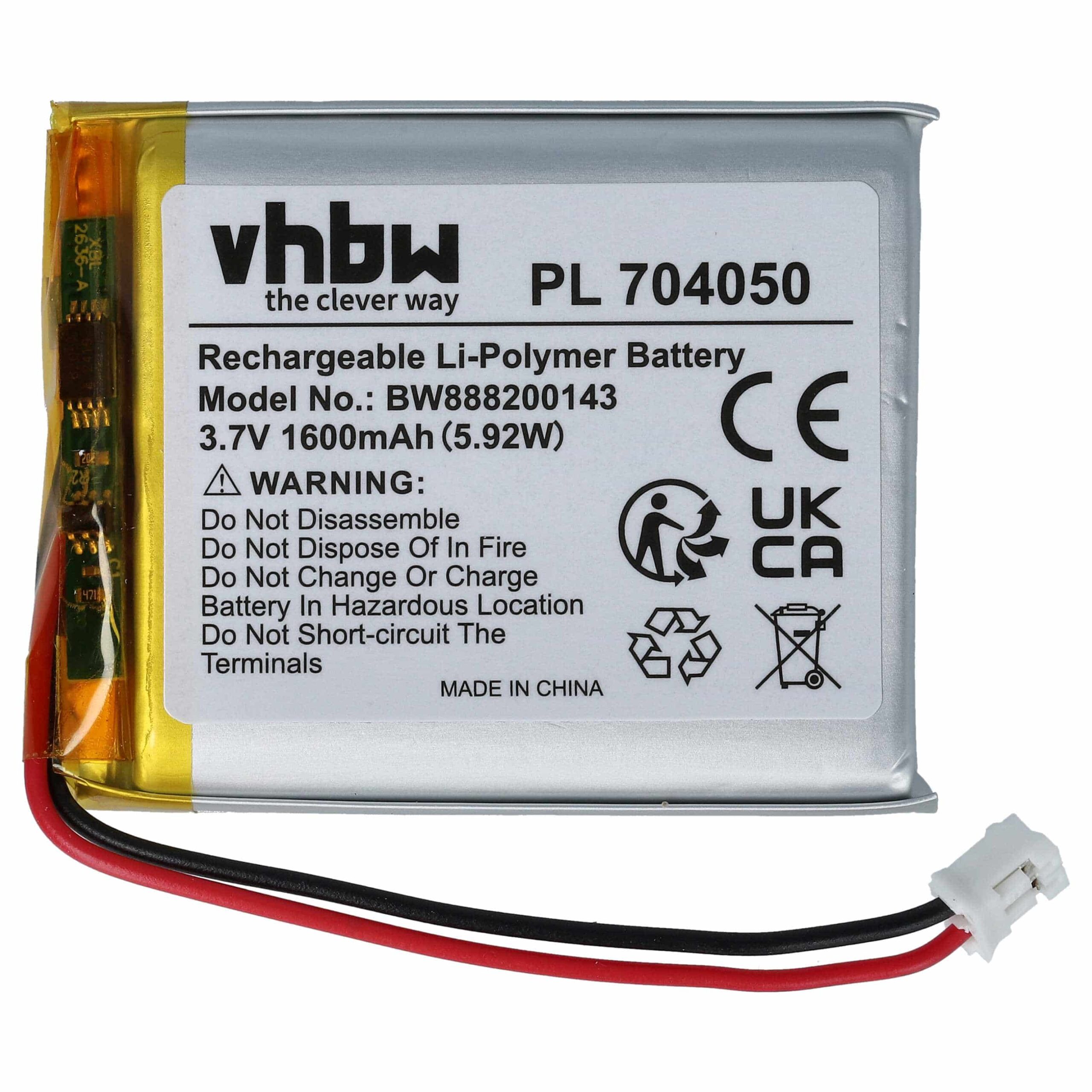 Bateria vhbw PN704050 para Fatboy - 1600 mAh 3.7 V Li-polymer - Image 3