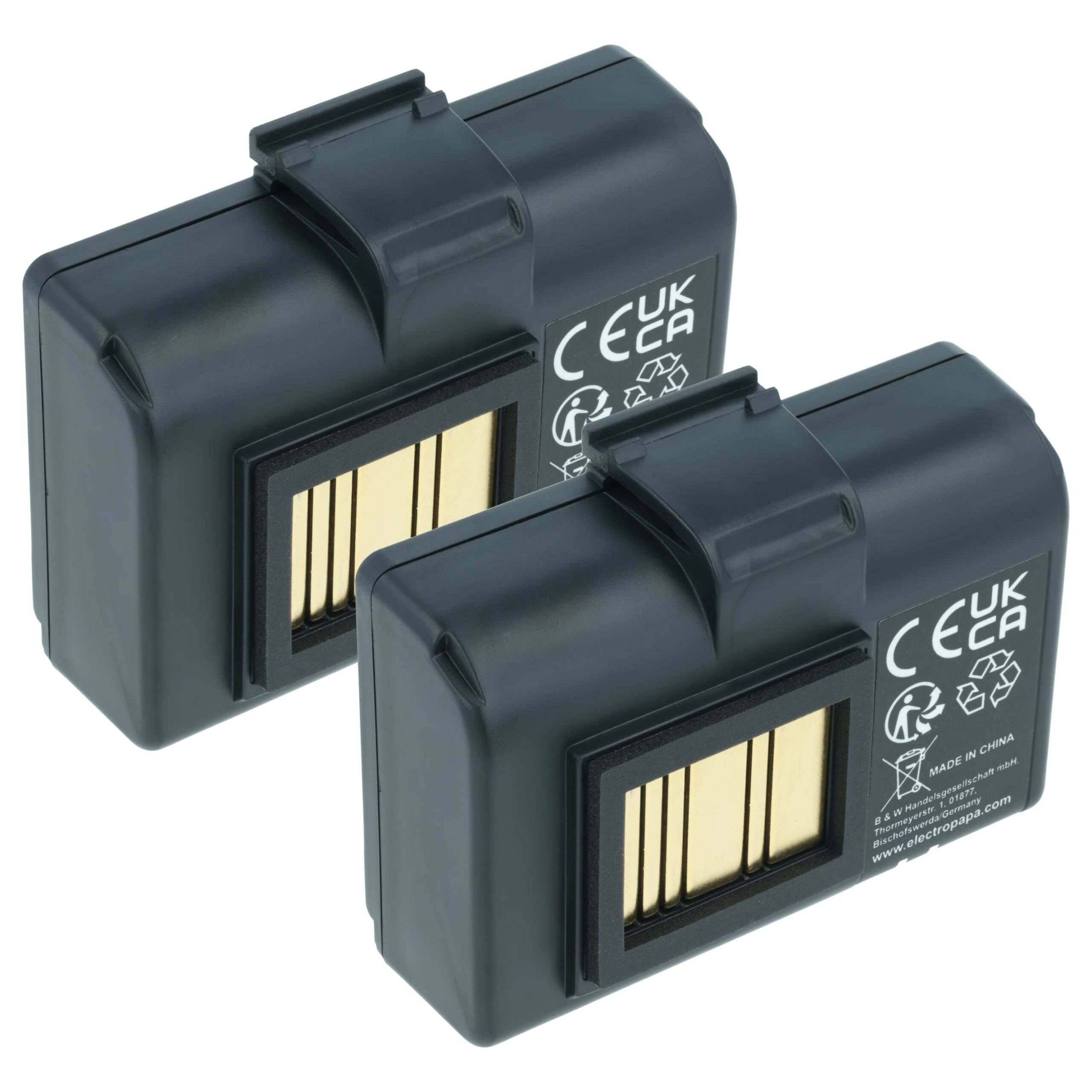 Bateria vhbw 2x para Impressora Zebra - Substitui AT16004, BTRY-MPP-34MA1-01, BTRY-MPP-34MAHC1-01 - 2600 mAh 7.4 V Li-Ion