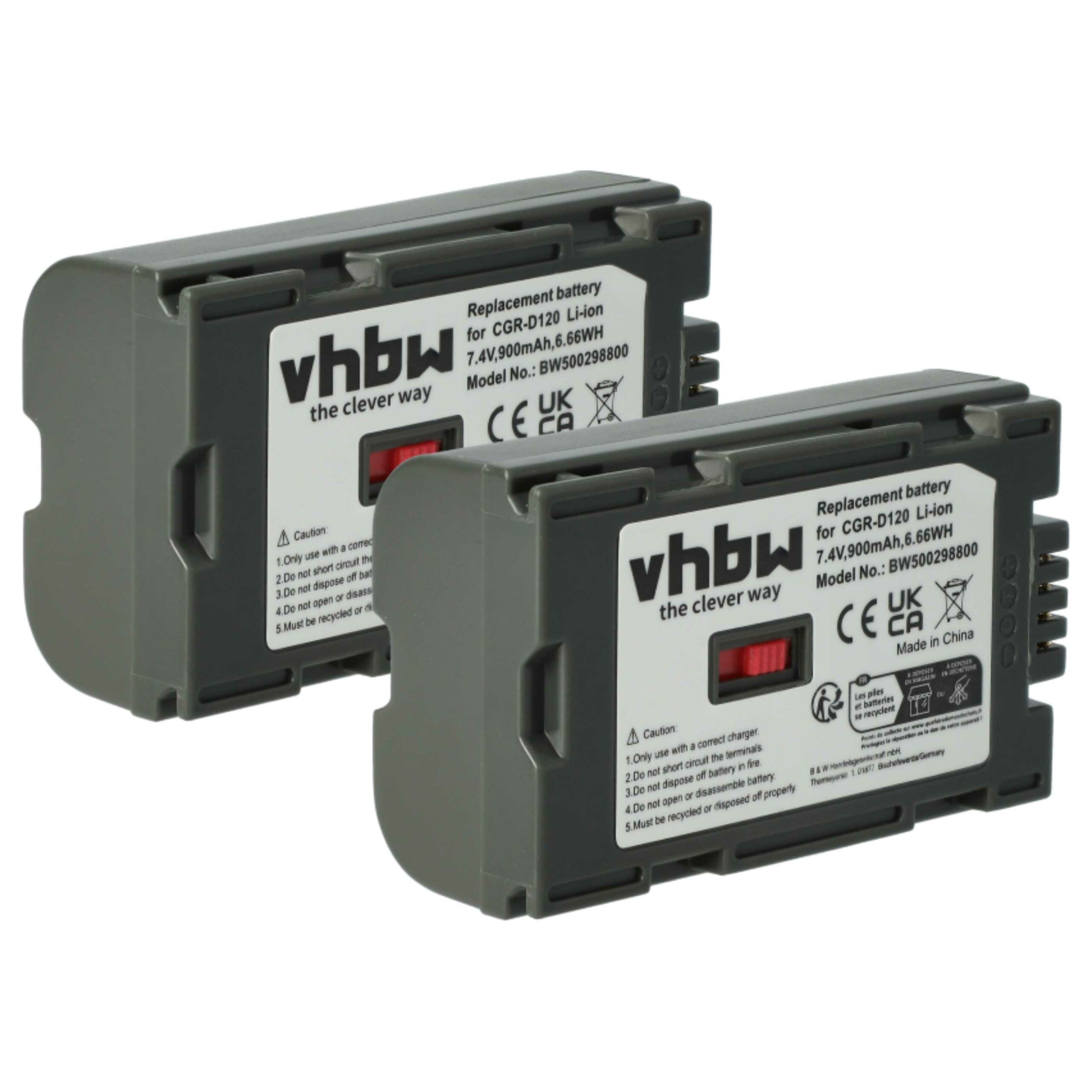 Bateria vhbw 2x para Câmara Hitachi e Panasonic DZ-BP28, DZ-BP14, DZ-BP16 - 900 mAh 7.2V Li-Ion