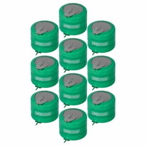 Pack 10x Pilhas Recarregáveis Tipo V250H NiMH 3.6V 250mAh vhbw para Lâmpadas Solares e Modelismo