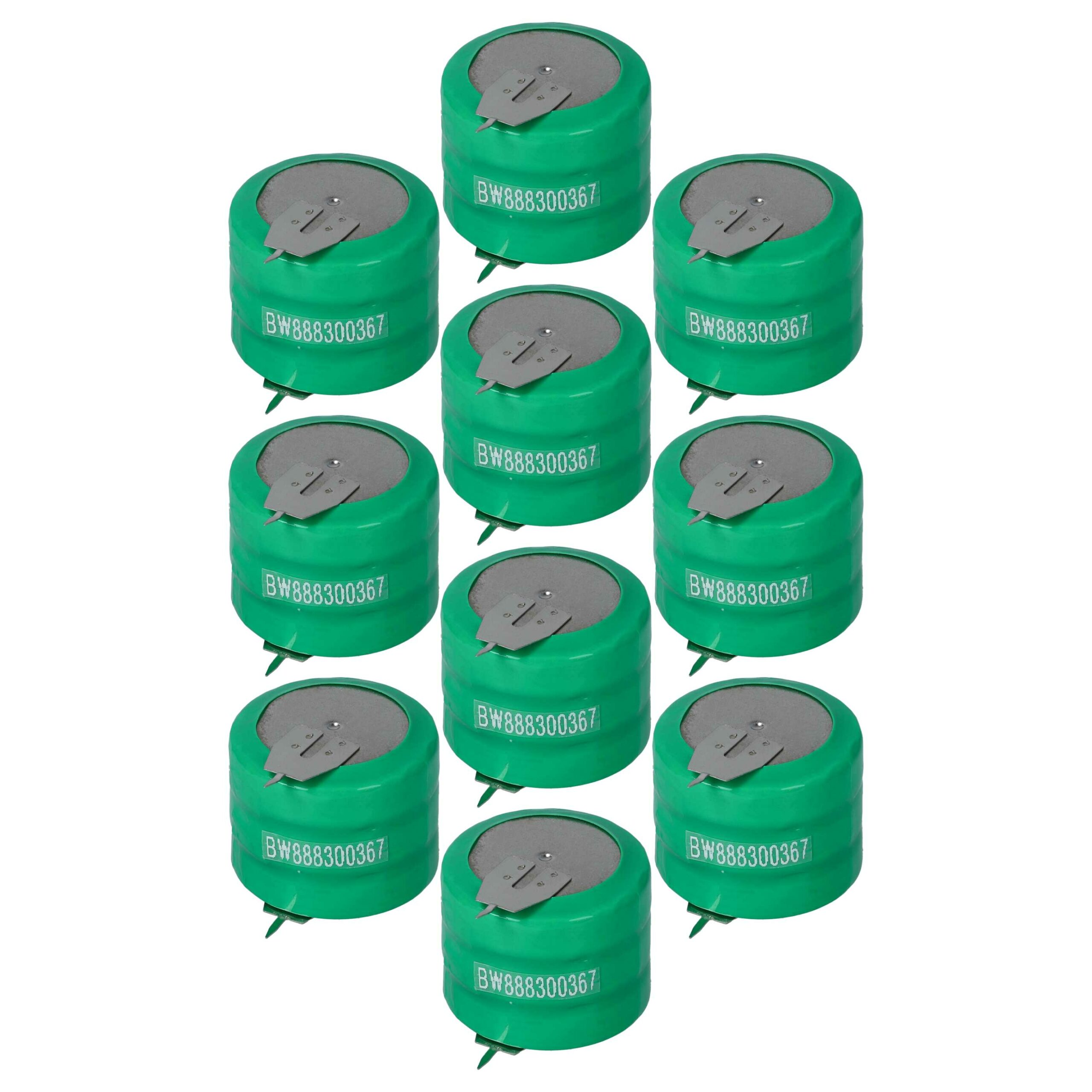 Pack 10x Pilhas Recarregáveis Tipo V250H NiMH 3.6V 250mAh vhbw para Lâmpadas Solares e Modelismo
