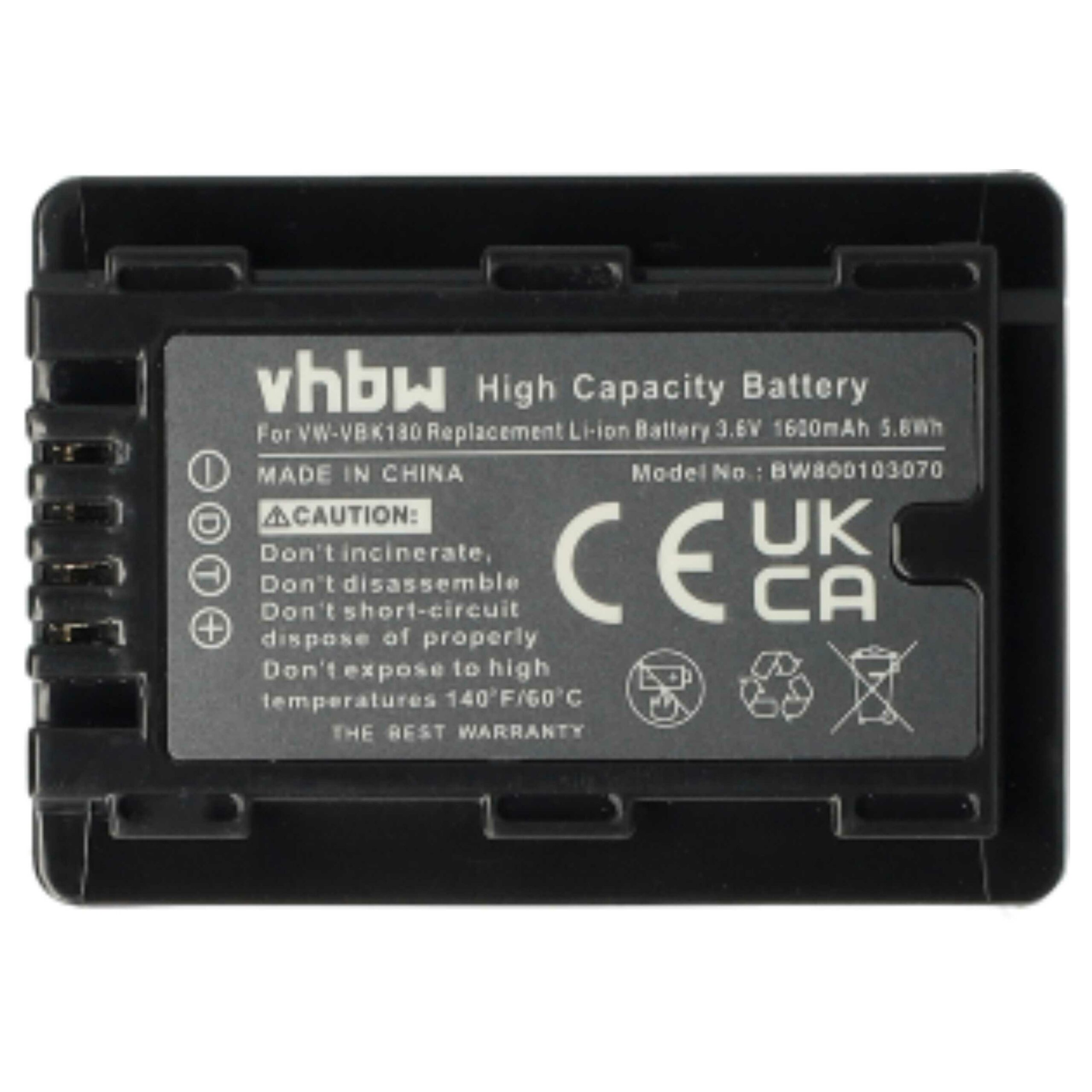 Bateria vhbw 2x para Panasonic VW-VBK180, VW-VBK360 - 1600 mAh 3.6 V Li-Ion - Image 3