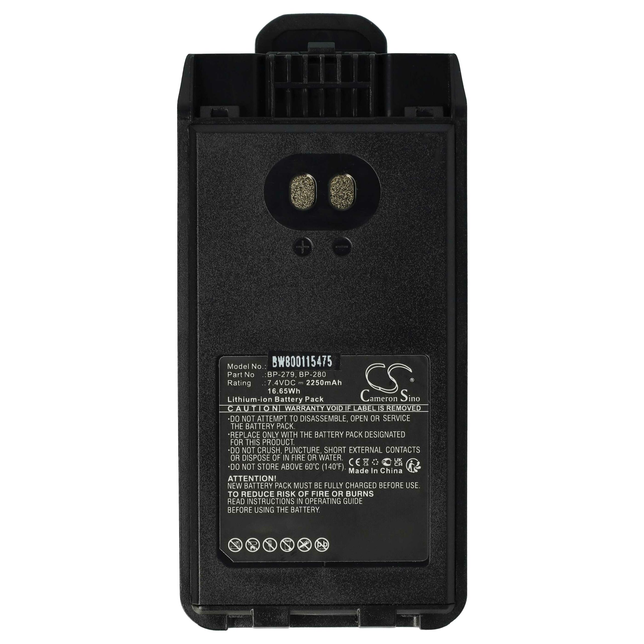 Bateria vhbw 2250 mAh 7.4 V Li-Ion para Icom BP-279, BP-280, BP-280LI - Pack 2 unidades com clipe de cinto - Image 3