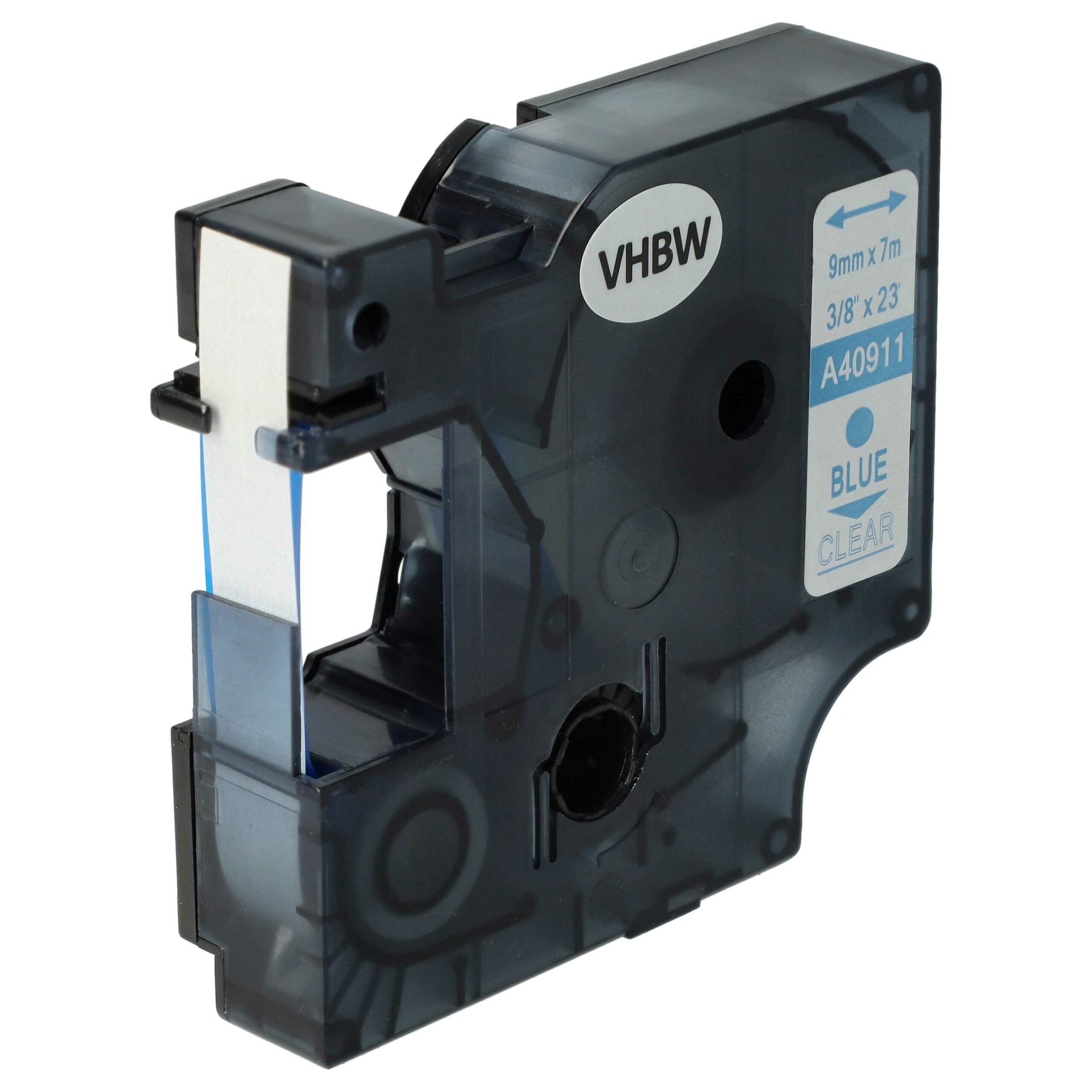 Fita de Etiquetas compatível com Dymo D1 40911 - 9 mm Azul Transparente