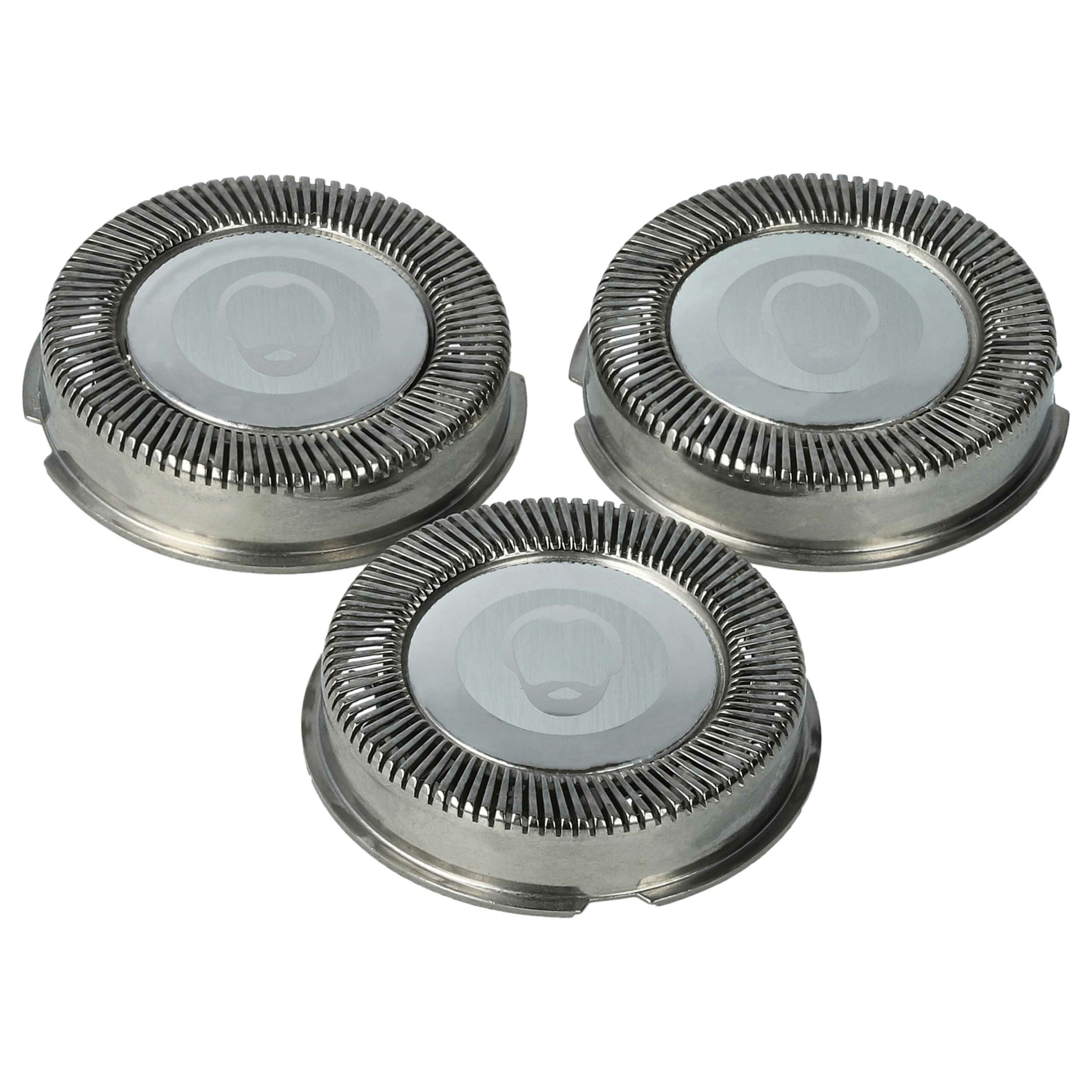 3x Cabeças de Corte para Philips HQ4 - Barbeador Elétrico, Prateado