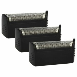 Pack 3x Lâmina de Barbear Braun 597, 596 com Moldura - vhbw Preto/Prateado