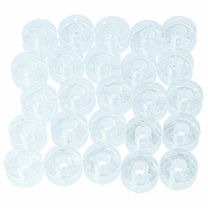 Conjunto de 25 Bobinas de Linha Inferior para Máquinas de Costura Singer, Privileg, Victoria, Toyota - Transparente