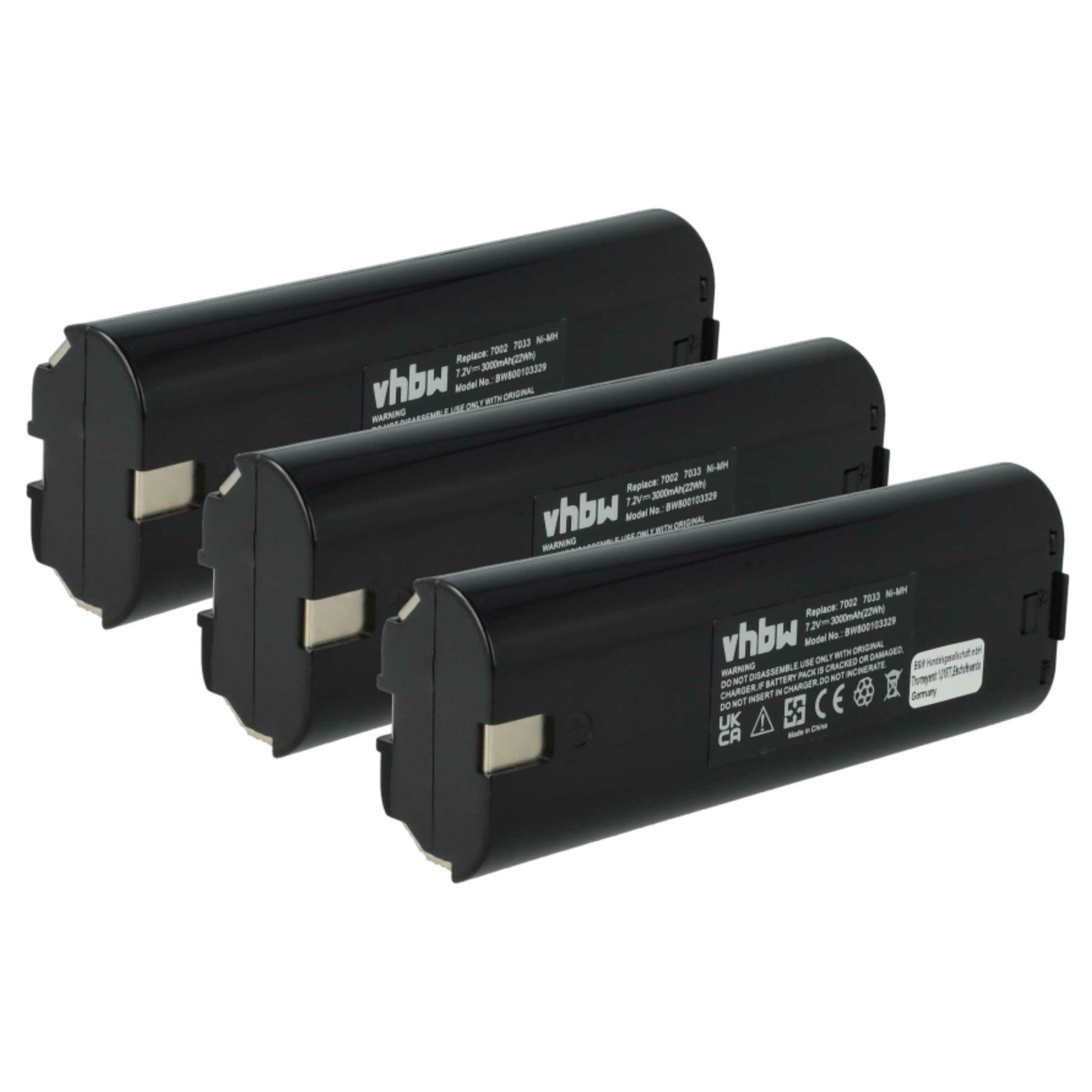 3x Bateria compatível Einhell 91011 para ferramentas eléctricas - 3000 mAh, 7.2 V, NiMH