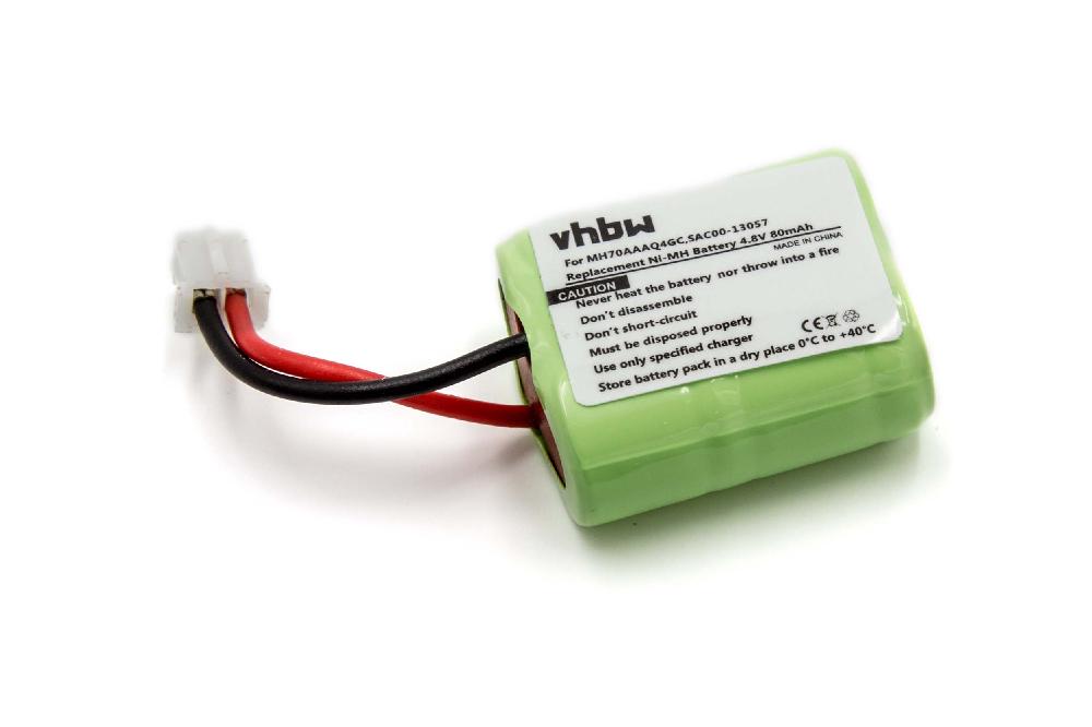 Bateria vhbw para Coleira de Treino SportDog - 80 mAh 4.8 V NiMH