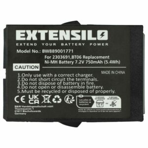 Bateria EXTENSILO compatível com Danfoss 2303691, Telecomando BT06 - 750 mAh