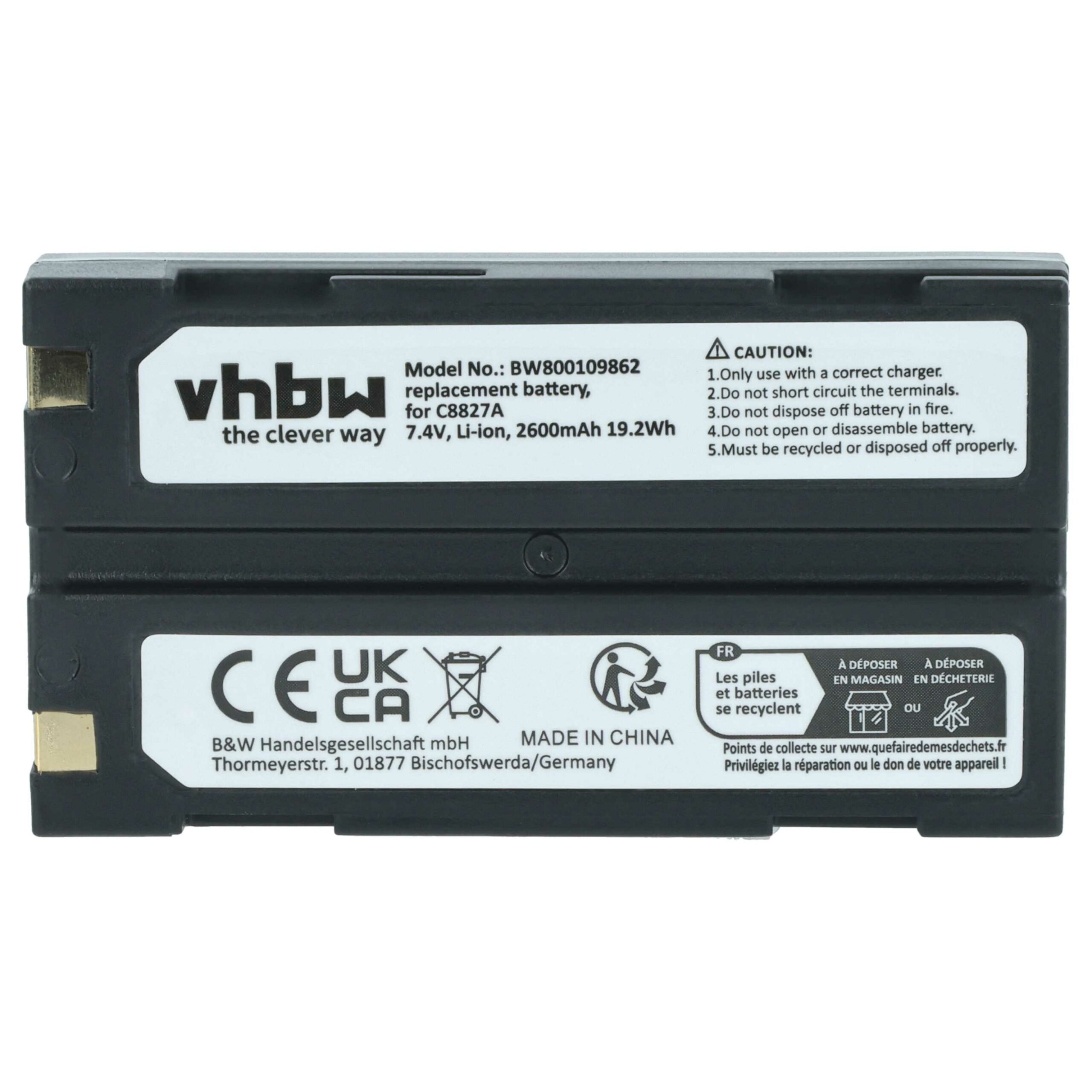 Bateria vhbw substitui CHC 1906110059 - 2600mAh, 7.4V, Li-Ion - Image 3