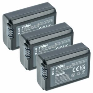 Bateria vhbw NP-FW50 para Sony - 950mAh, 7.2V, Li-Ion com Chip de Informação (Pack 3x)