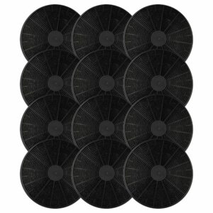 Pack de 12 Filtros de Carvão Ativado vhbw para Coifas Baumatic ST1 e Hanseatic - 17,5 cm