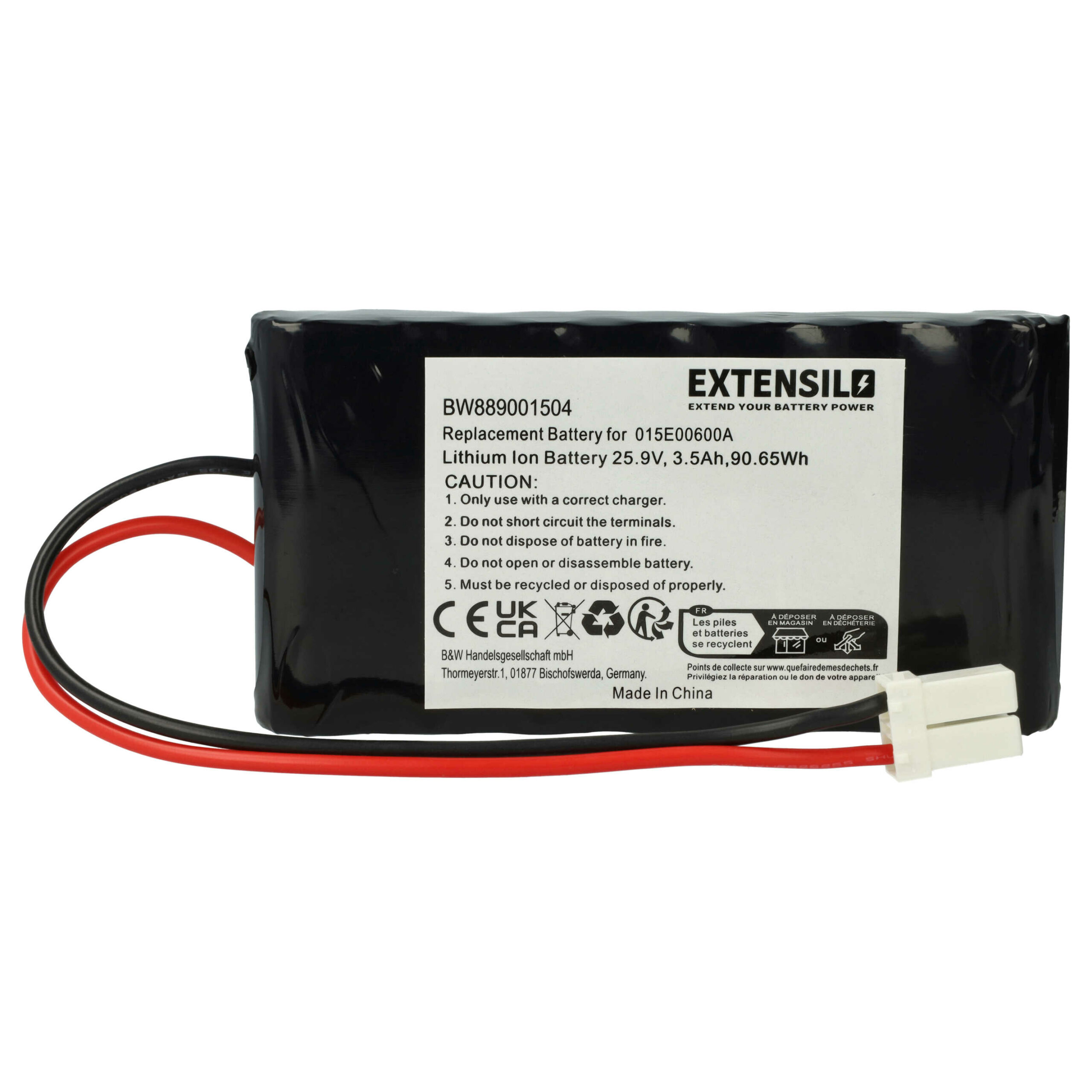 Bateria de substituição vhbw para Ambrogio 015E00600A - 3500 mAh 25.9 V Li-Ion
