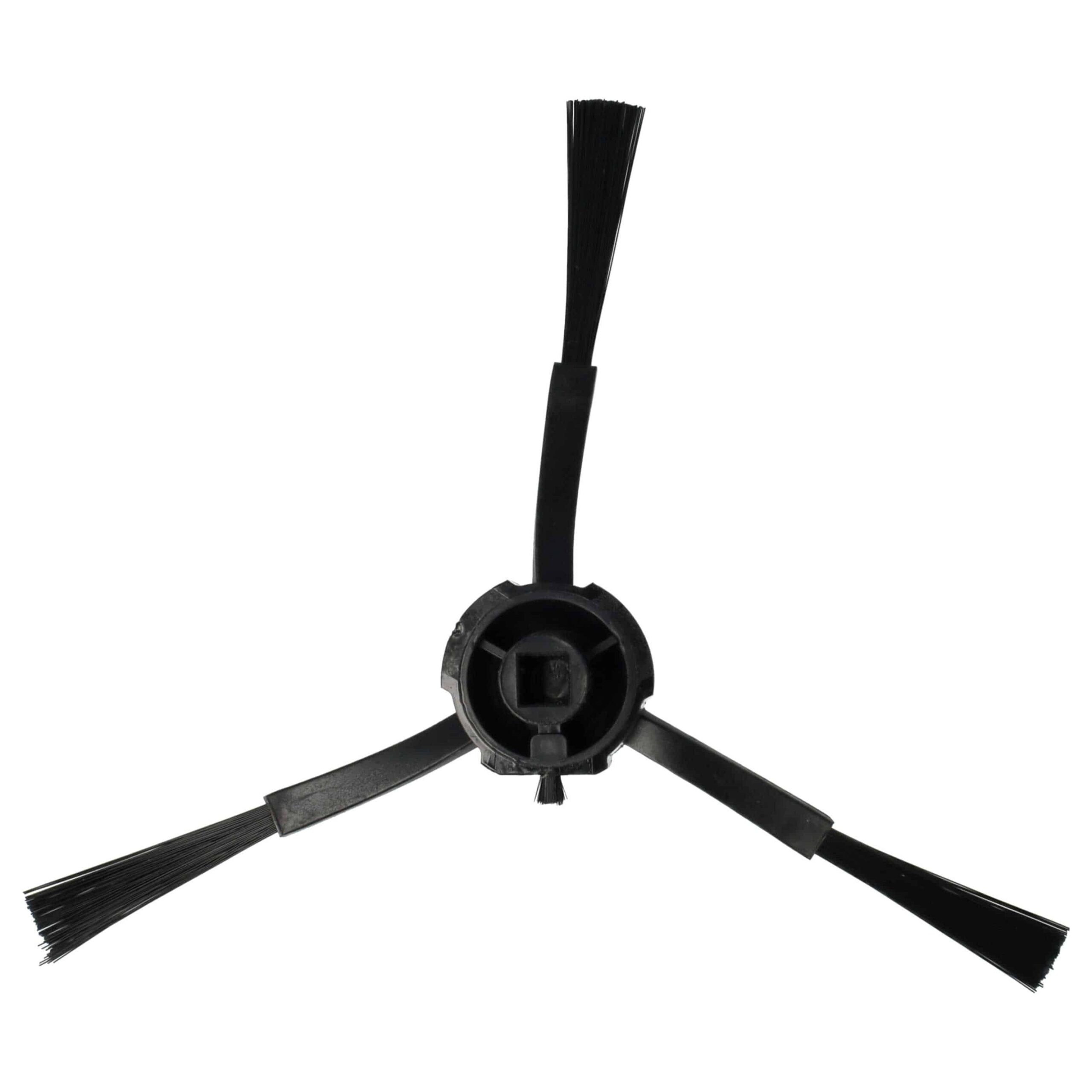 10x Escovas Laterais vhbw compatíveis com Dreame, Xiaomi, Mova L10s Pro e outros Aspiradores Robô - 3 braços, preto - Image 3